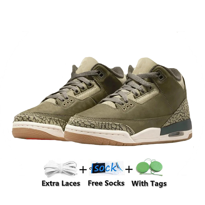 Avec boîte Nouveau 3 Chaussures de basket-ball Hommes Femmes 3S Baskets Denim Rose Glow El Vuelo Blanc Ciment Feu Rouge Pin Vert Racer Bleu Mouss