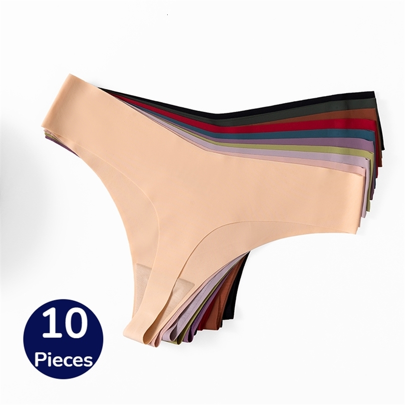 Poblador 10PCS/Set Womens Panties Fashion Simple Seamless Underwear Breathable Thongs Sexy Lingerie Comfortable Sport GStrings250826ww