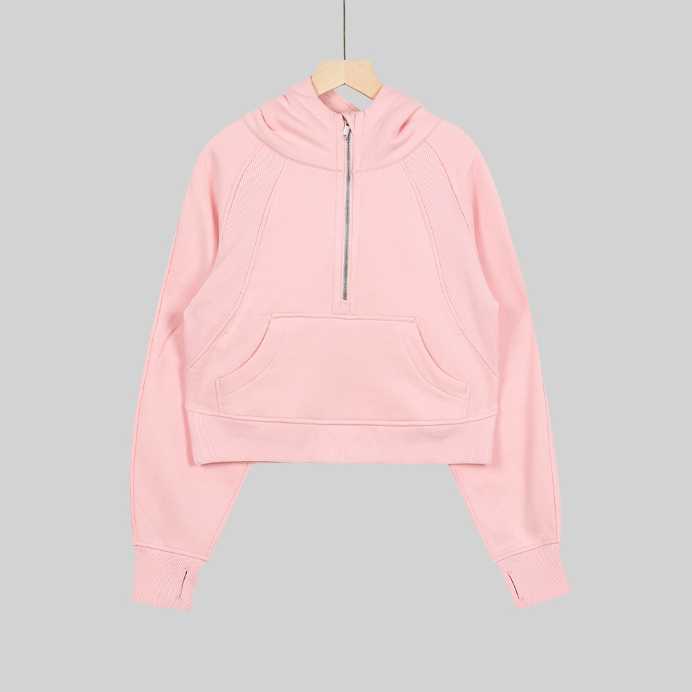 Designer Hoodie Yoga Sweatshirt Oversized Full-Zip Hoodies Track Jacket Soft Cozy Cropped Hooded Coat Designer Spring Thick Sweater Womens Fitness J