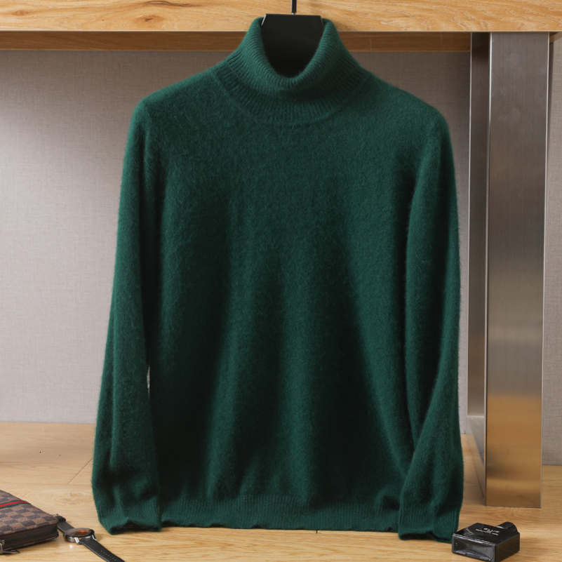 Mens Turtleneck 100% Mink Cashmere Sweater Men Autumn and Winter Large Size Loose Knitted Keep Warm Top Jumper 250826