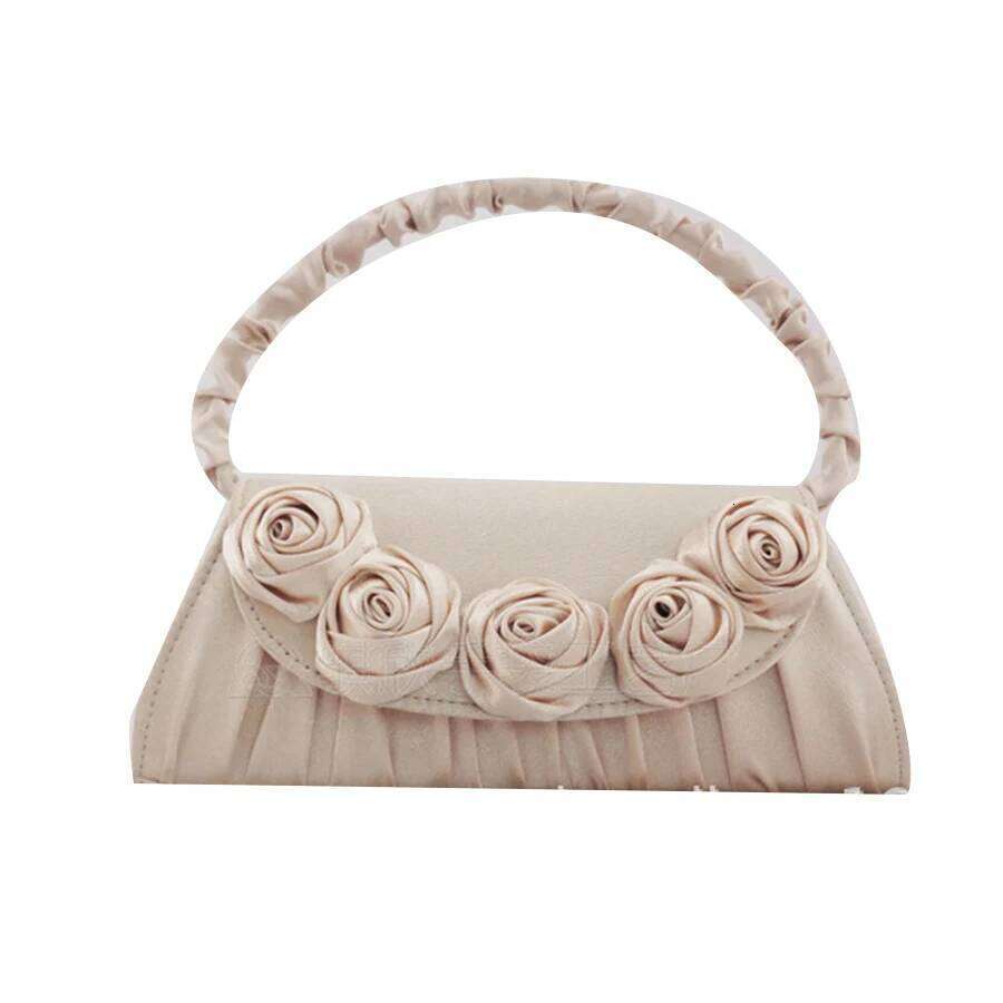 Designer Bags Satin Pleated Handcrafted Rose Flower Handbag Women Evening With Dress Dinner Party Bridal Chains Shoulder Crossbody Bag Luxury Bag