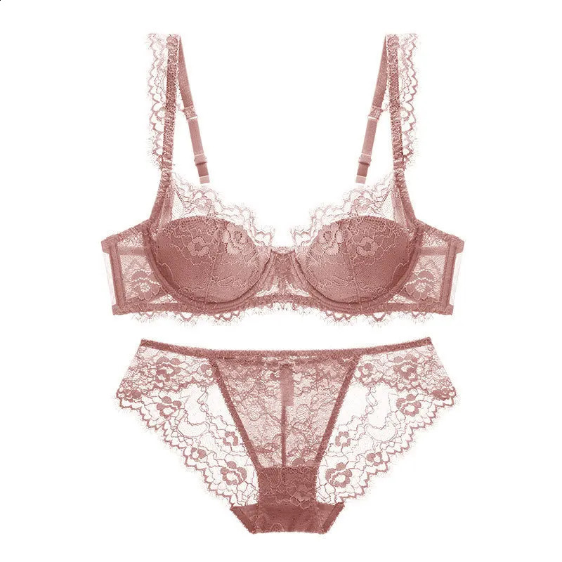Women Sexy Lingerie Set Elegant Thin Lace Bra Set See Through Brief Sets Soft Underwear Ladies Bra and Panty Set250826