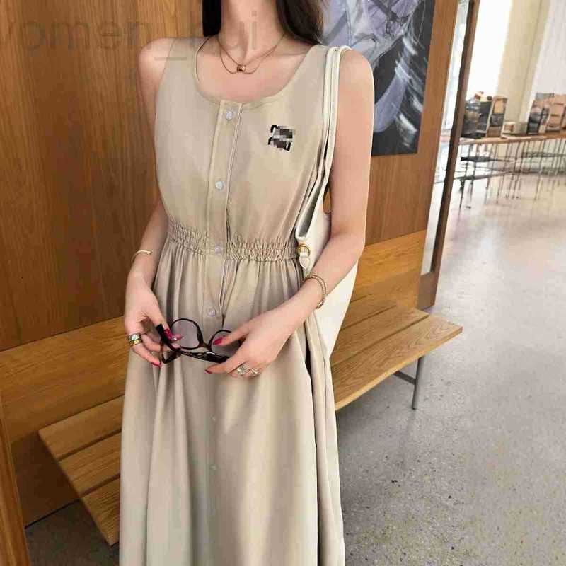Basic & Casual Dresses designer High-Quality Letter Embroidery Single-Breasted Dress Age-Reducing Versatile Waist-Slimming Long Dress FBA4
