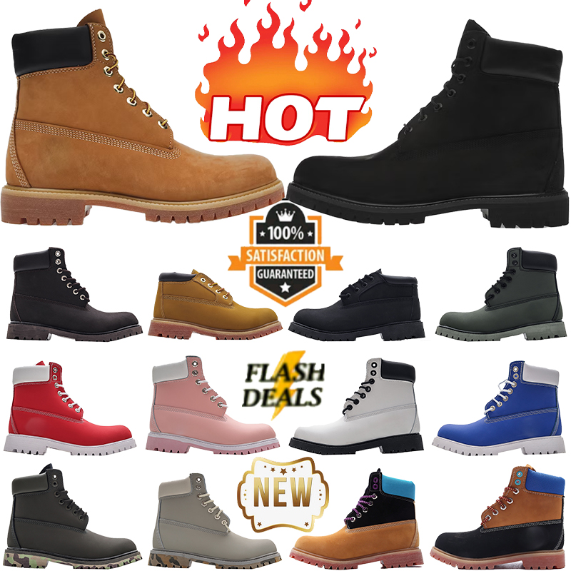 Designer Boots Mens Outdoor Waterproof Boot Womens Classic Martin Shoes Cowboy shoes Blue Black Camouflage Daily Outfit Military PinkHiking Booties