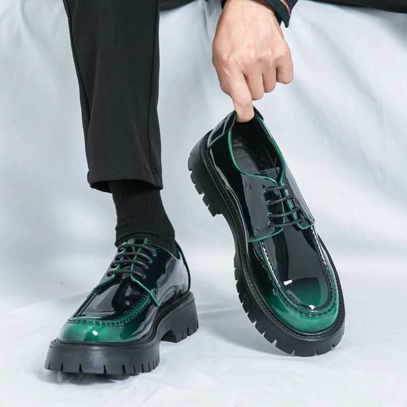 100 Genuine Leather Mens Shoes Thick Sole Leisure British Style Design Office Dress Up Party High Quality Trendy Youth Shoes Hot SellingXJ250827