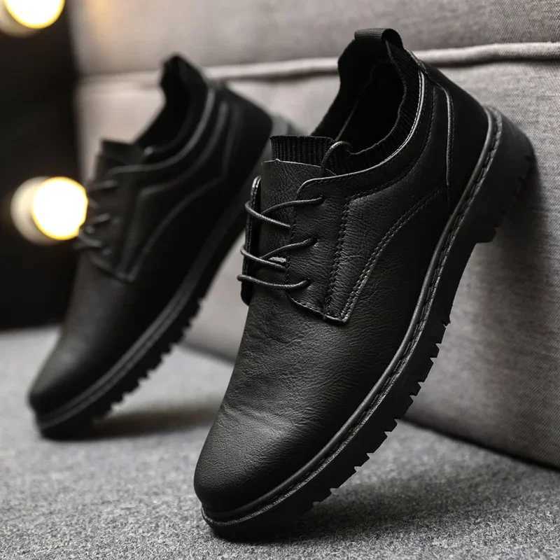 5 Mens Casual Leather Shoes Outdoor Sports Hiking Trekking Shoes Business Soft AntiSlip Driving Shoes Dad Shoes LoafersXJ250827