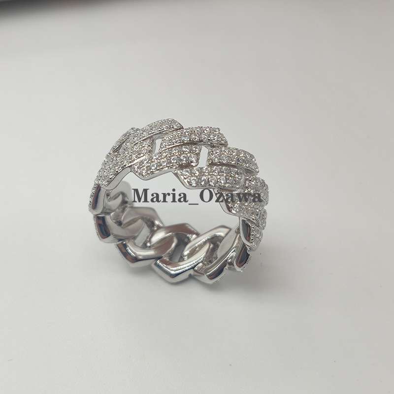PASS Diamond Test Fashion Rapper Bling Moissanite Ring ICED Out Cuban Style for Hiphop Life