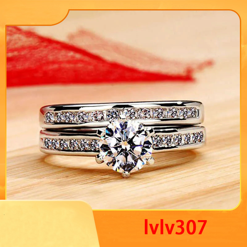 Band Rings Wedding Rings Band Rings New Luxury 925 Sterling Silver Luxury Big Wedding Rings Set for Bridal Women Engagement Finger Party Designer Je