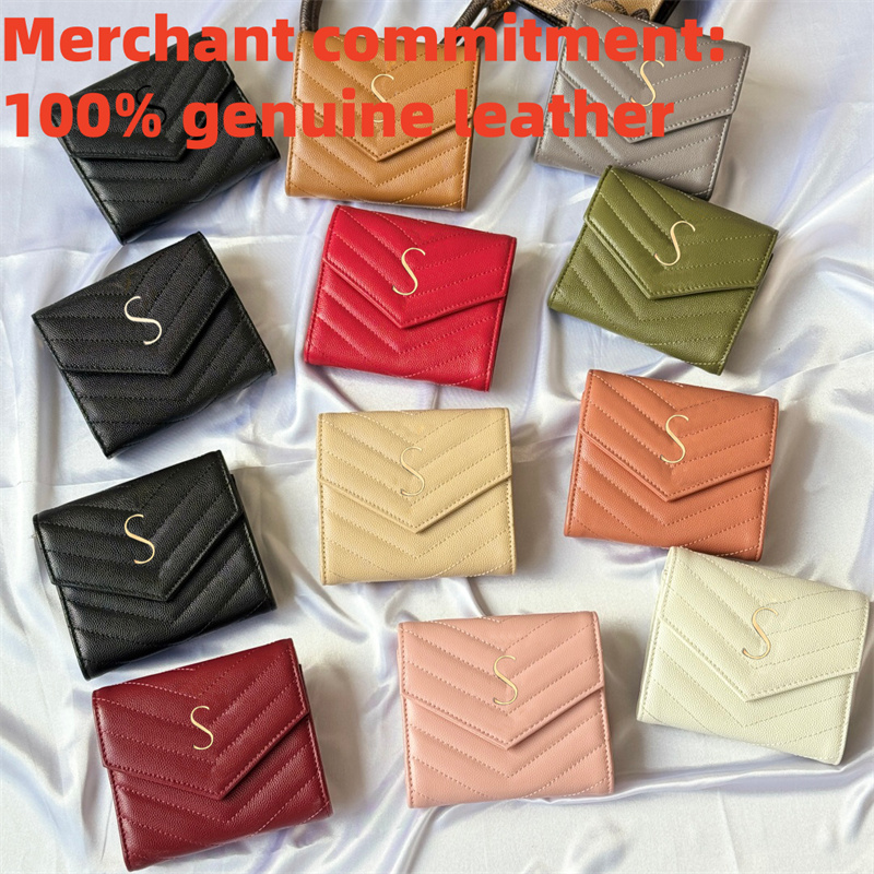 Mirror quality Designer wallet Genuine leather Fold wallet Luxury Envelope wallet Short Purse Coin Purses Womens coin pouch cardholder passport hold