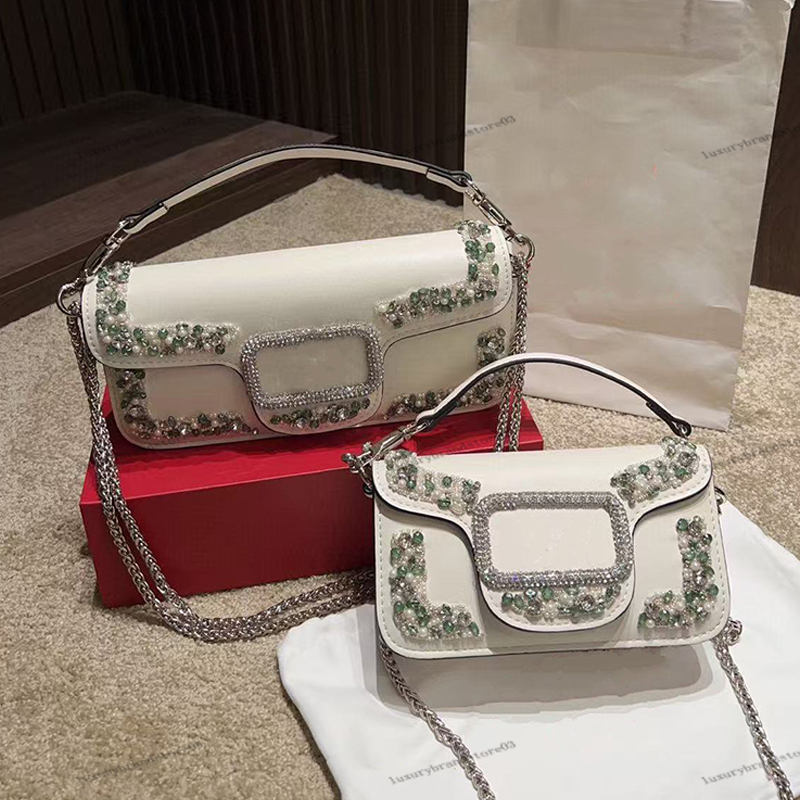 Top Women's Rhinestone Chain Bag, Designer Shoulder bag, High-quality Handbag, Fashionable High-quality Brand Crossbody Bag, Luxurious Shiny Di