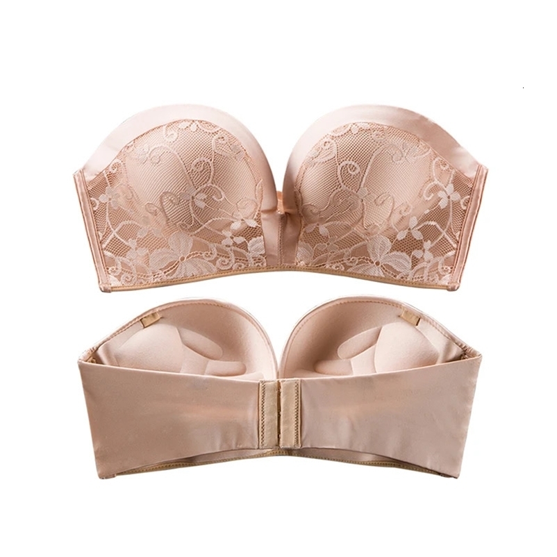 2024 Sexy Lingerie Set for Women Strapless Push Up Bra Seamless Invisible Underwear Backless Wedding Dress LaceNo Show Panti250827