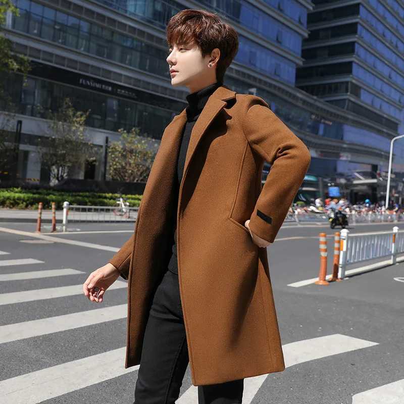 Mens Trench Coats Winter Wool Blends Overcoats Business Casual Trench Long Jackets High Quality Slim Fit Blends Coats Size 5XLXJ250827