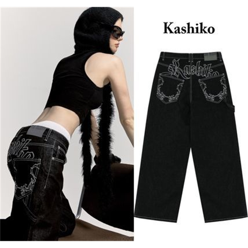 Embroidered Floral Pattern Jeans Female Retro American Fashion Pants Harajuku Casual Relaxed Korean Of Straight Pants250826ww