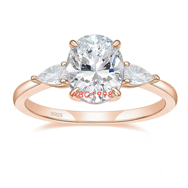 3CT Oval Cut 925 Sterling Silver Engagement Rings 3Stone Moissanite Diamond Wedding Promise Rings Wedding Bands for Women