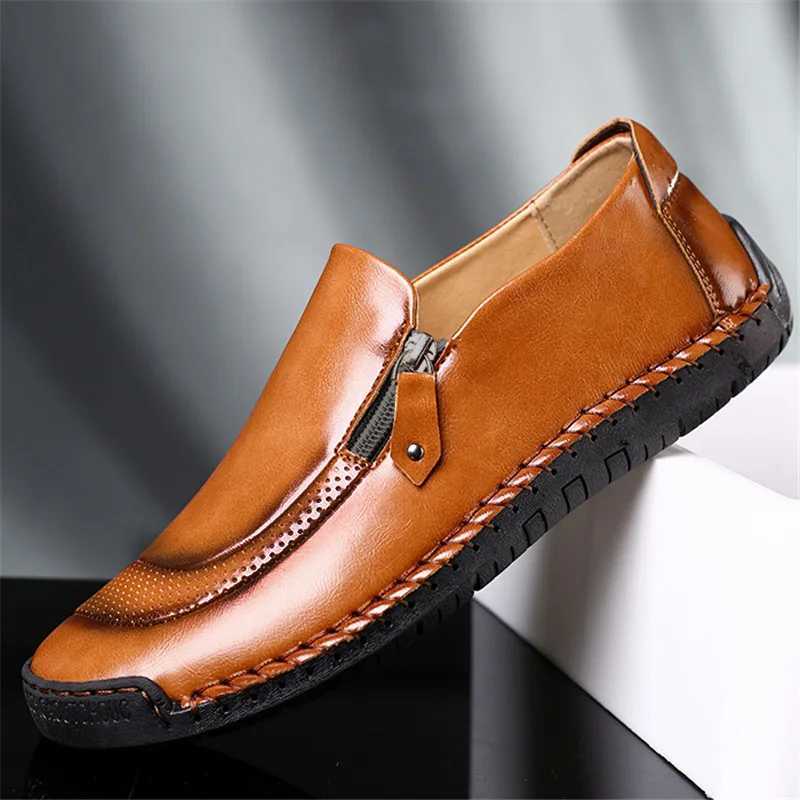 Handmade Leather Men Shoes High Quality Men Loafers Comfortable Soft Sole Walking Shoes Hot Sale Men Driving Shoes NewXJ250827