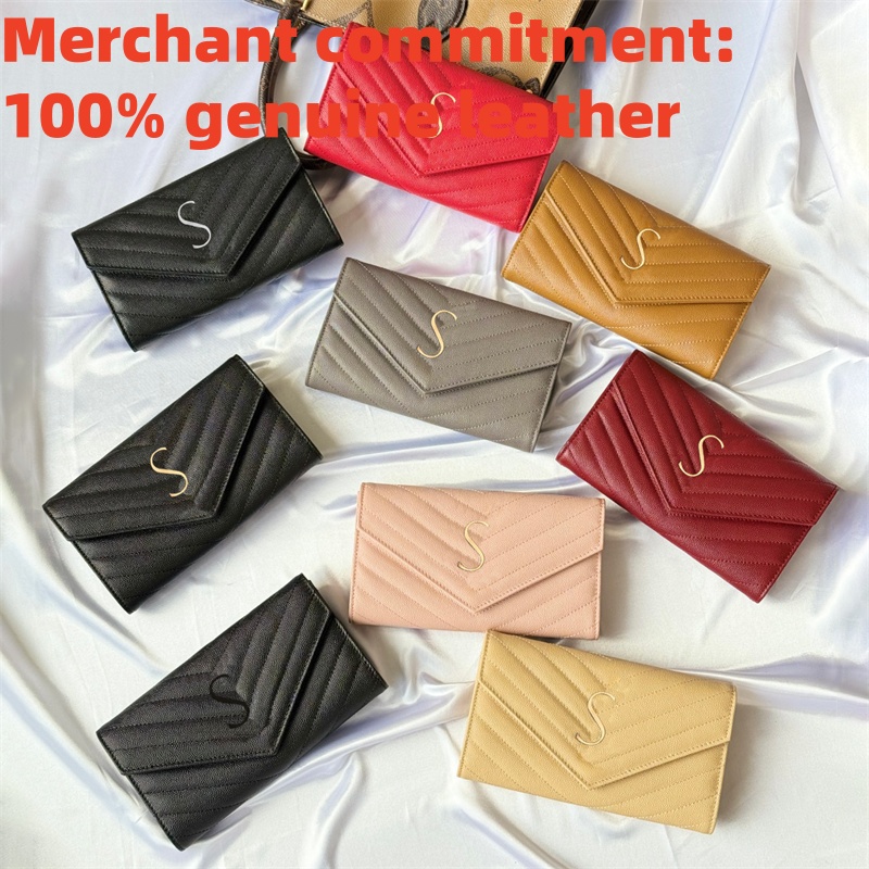 Best seller Envelope wallets Luxury long wallet Designer wallet Womens zipper Purse key pouch Genuine leather Coin Purses lady passport holders coin