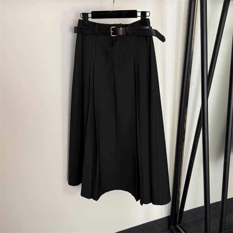 high-waisted womens skirt designer pleated with belt blazer skirts Comfortable breathable fashion casual long skirt