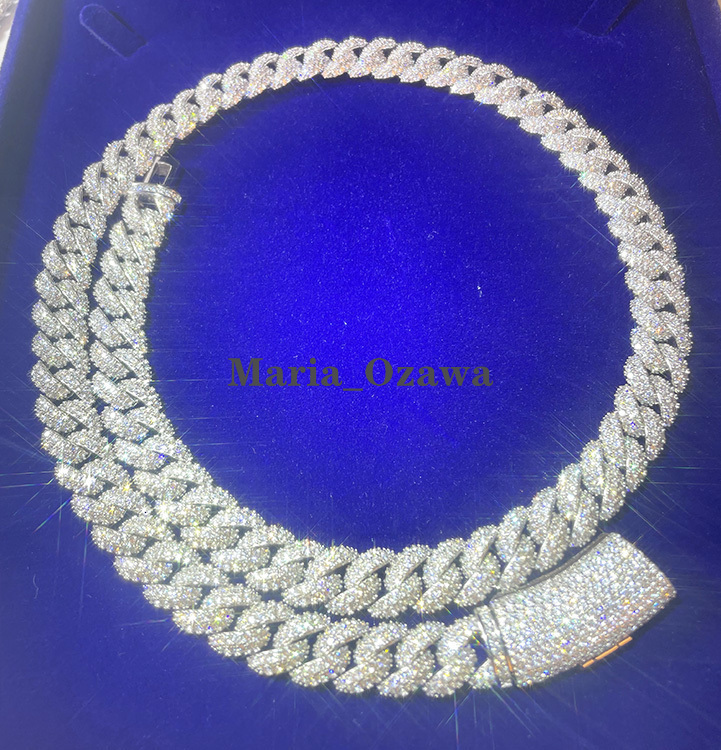 Hiphop Jewelry 6mm13mm Iced Out VVS Moissanite Diamond S925 Sterling Silver Cuban Link Chain for Fashion Necklace Jewelry