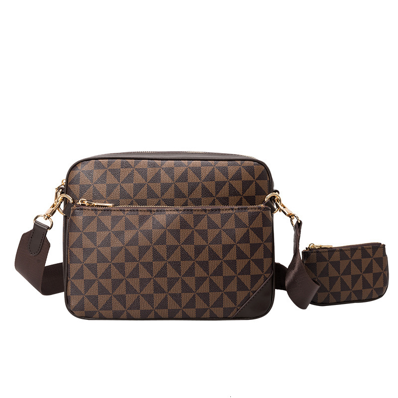 Free Shipping New Designer Bag Fashion Three-piece Set Men's Printed Single Shoulder Bag Versatile Retro Messenger Small Square Bag Trendy Shop
