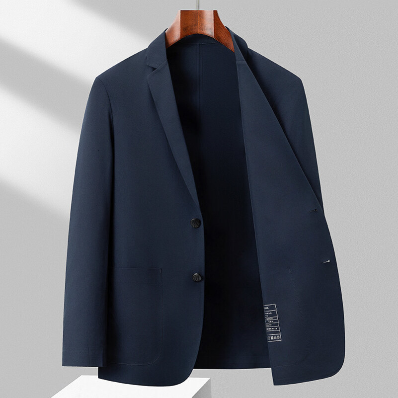 Highend suit mens SpringSummer business casual embossed seamless highend feel ice silk sunprotective jacket 250826