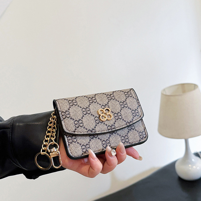 Free Shipping New Designer Bag Niche Printed Buckle Coin Purse Keychain High-end Exquisite Compact Card Holder Coin Purse All-in-one Bag Exquisite S