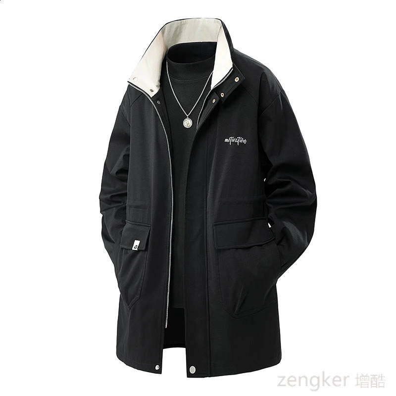Big size Trench large size men long section spring and autumn casual jacket loose plus size coat 7XL 8XL 9XL 250911BJ