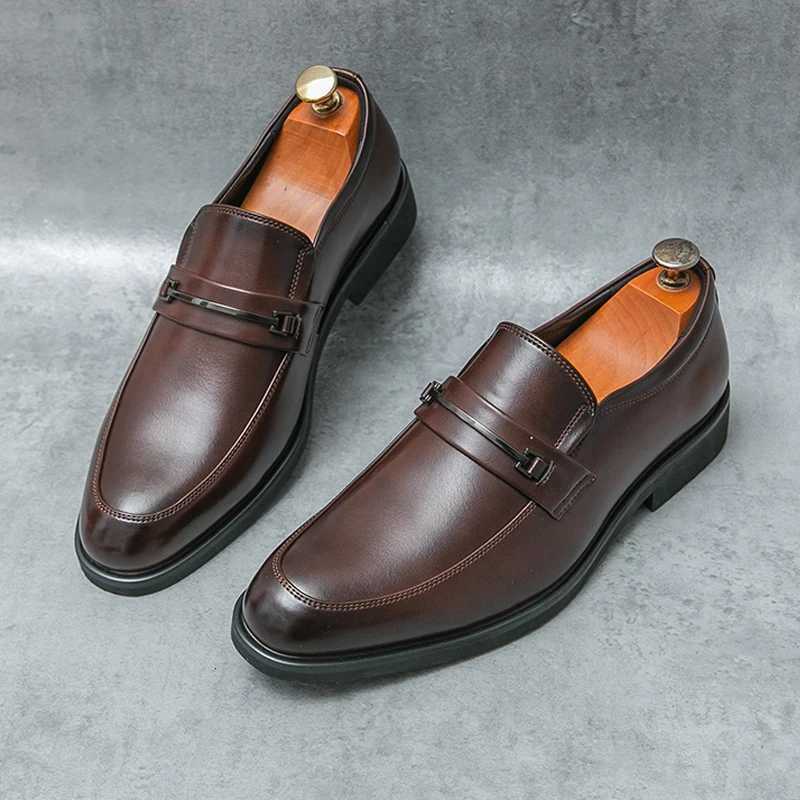 2025 Fi Loafers Shoes New Comfy Mens Soft Sole Leather High Quality Style Mens Business Thick Bottom Oxford Work ShoesXJ250827