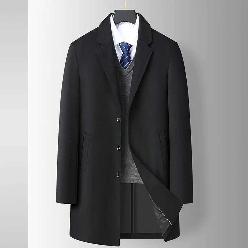 Large Size Mens Fat Coat Autumn Winter Long Section Leisure Dad Wear Warm Wool Tweed Jacket Handsome Long Jacket 7XL 8XL 140KGXJ250827