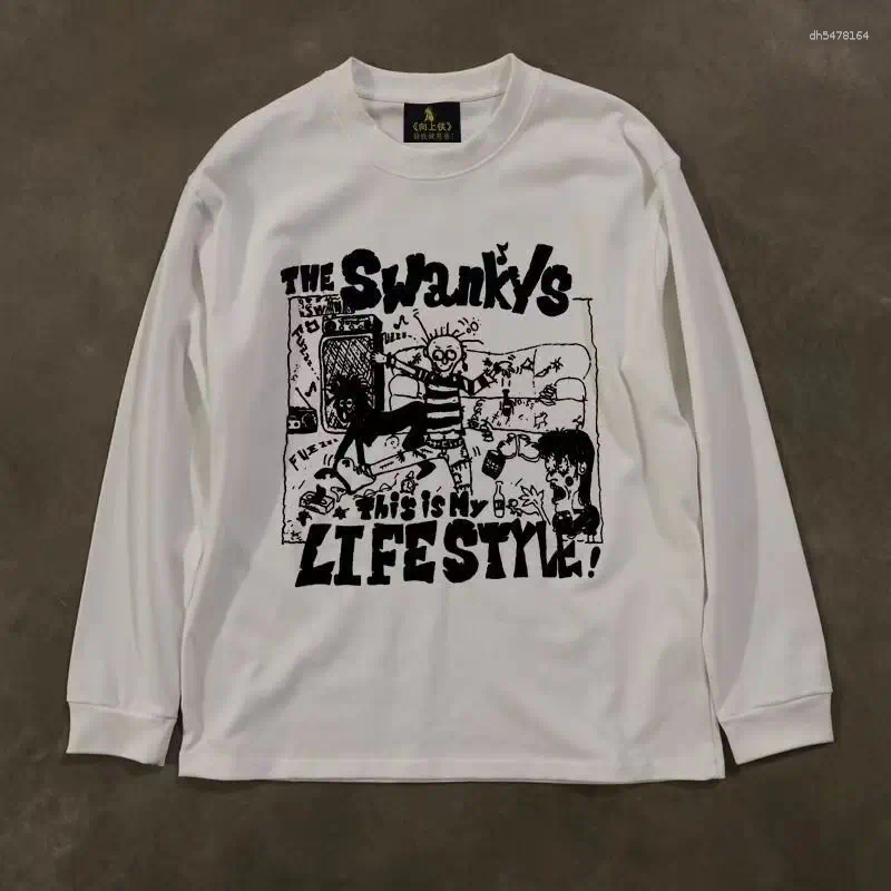 Men's Hoodies Long Sleeved T Shirt Men Women Harajuku Hip Hop Letter Graphic Printed Streetwear Gothic Oversized Tops Clothing