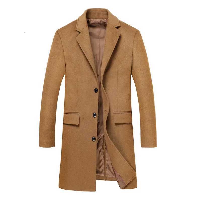 Long Black Khaki Winter Coat Men Casual Vintage Wool Woolen Coats Boys Warm Thick Oversized Blend Coat Male Windbreaker 4xl 3xlXJ250827