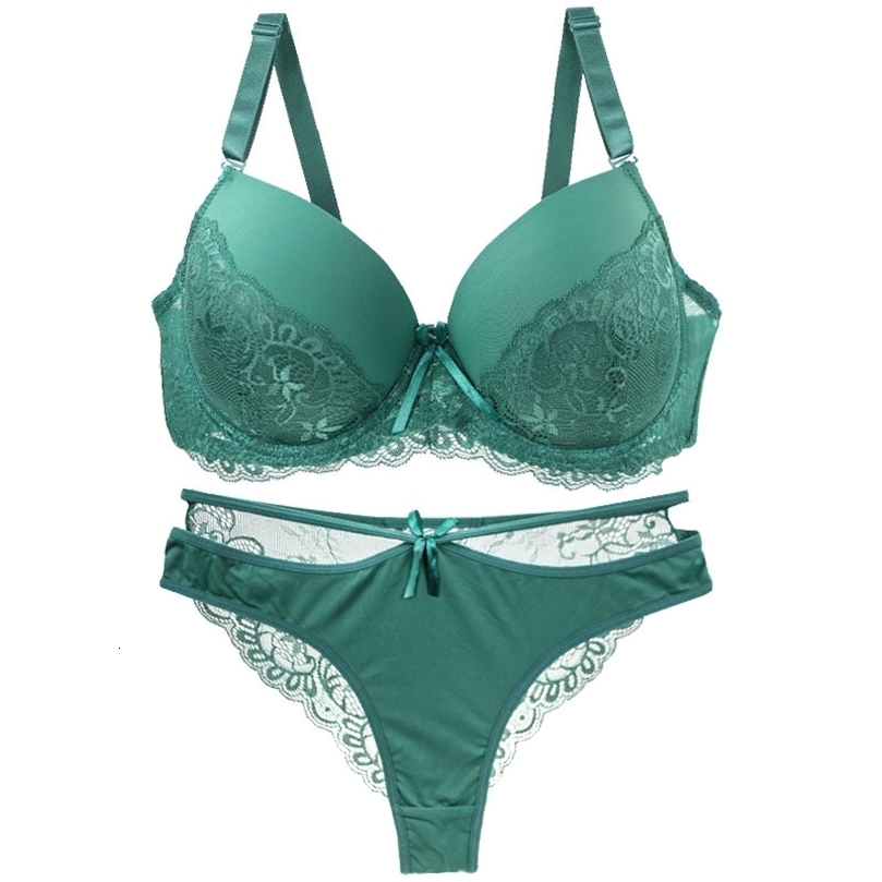DaiNaFang Sexy Bras Set Green Black Beige Red White Purple Lace Bow Floral Underwear For Women Plus Size Lingerie250826ww