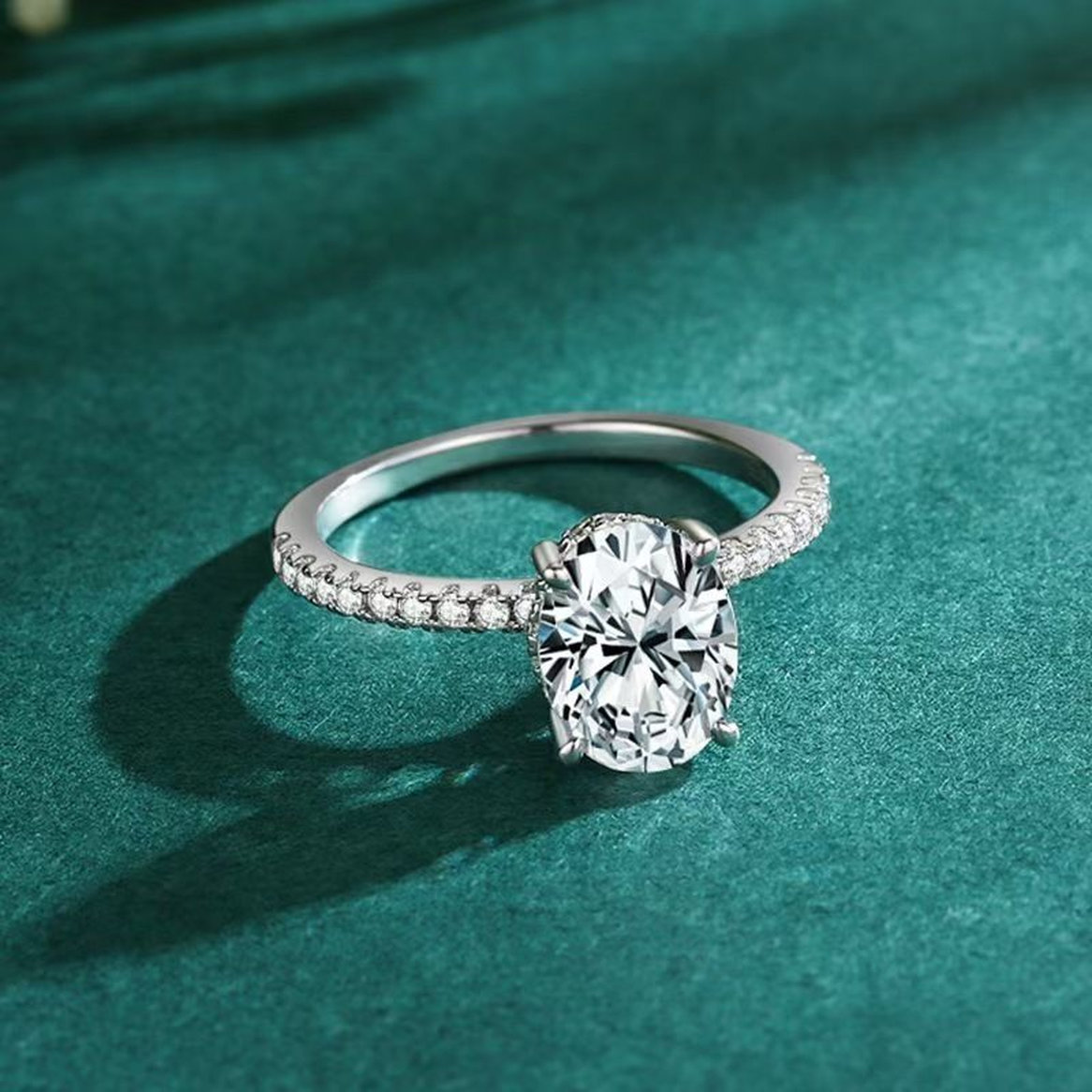 rings designer for women stainless steel jewelry diamond ring Vintage oval Cut marquise side woman sterling silver jewelry 925 ring womens accessory