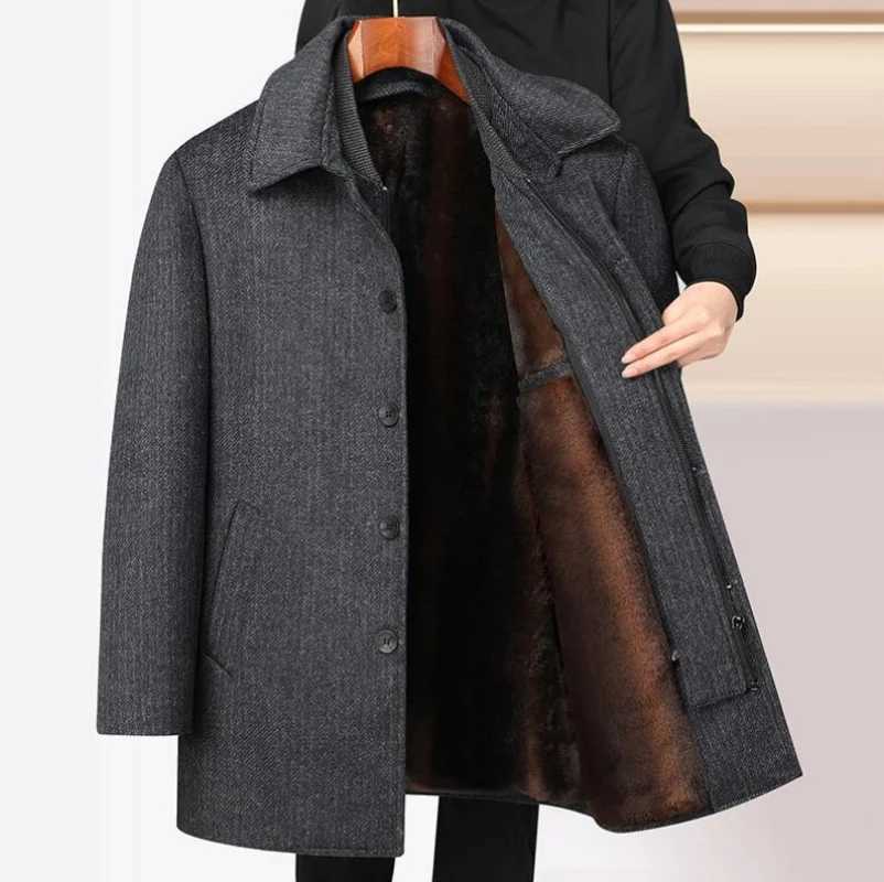 New Arrival Winter Jacket Men Fashion Woolen Coat Mens Casual Wool Thick Warm Trench Coat Men Dress Jacket Size M4XLXJ250827