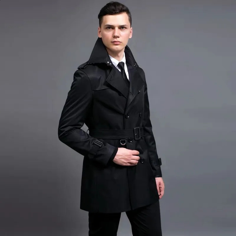 CHAOJUE Mens Trench Coat England Quality Beige Trenchcoat Plus Size 6XL Mens Trench Coat Male Slim Fit Jacket For Gift 250827BJ