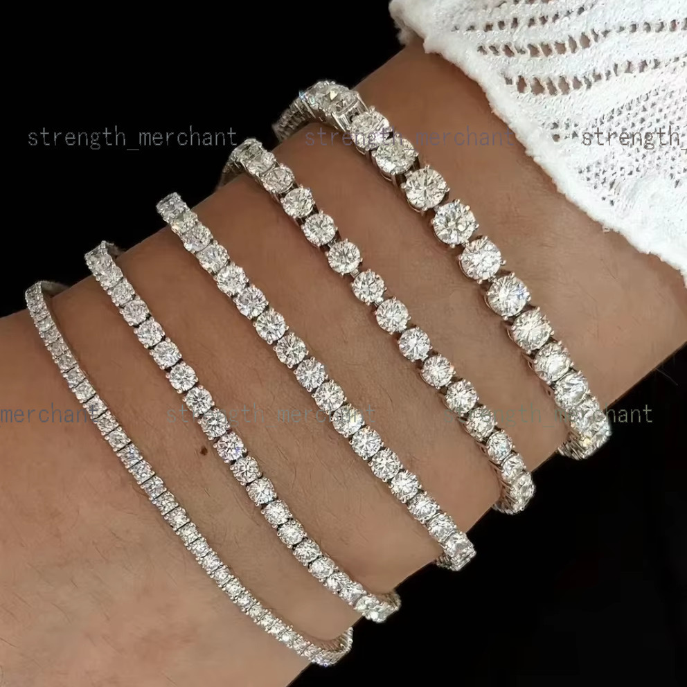Qinglong Jewelry Fine Jewelry Moissanite Tennis Chain 9k 10k 14k 18k Gold Moissanite Tennis Bracelet Custom Jewelry
