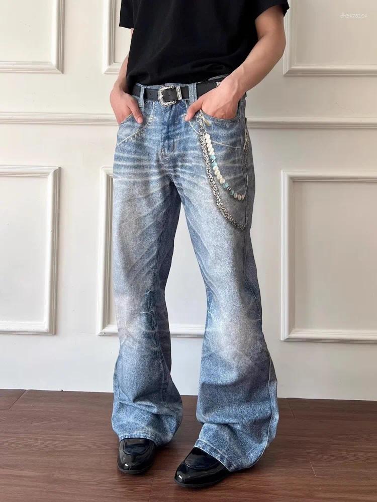 Men's Jeans 2025 Cyber Y2K Streetwear 3D Printed Washed Blue Baggy Pants For Men Clothing Straight Vintage Denim Trousers Moda Hombre