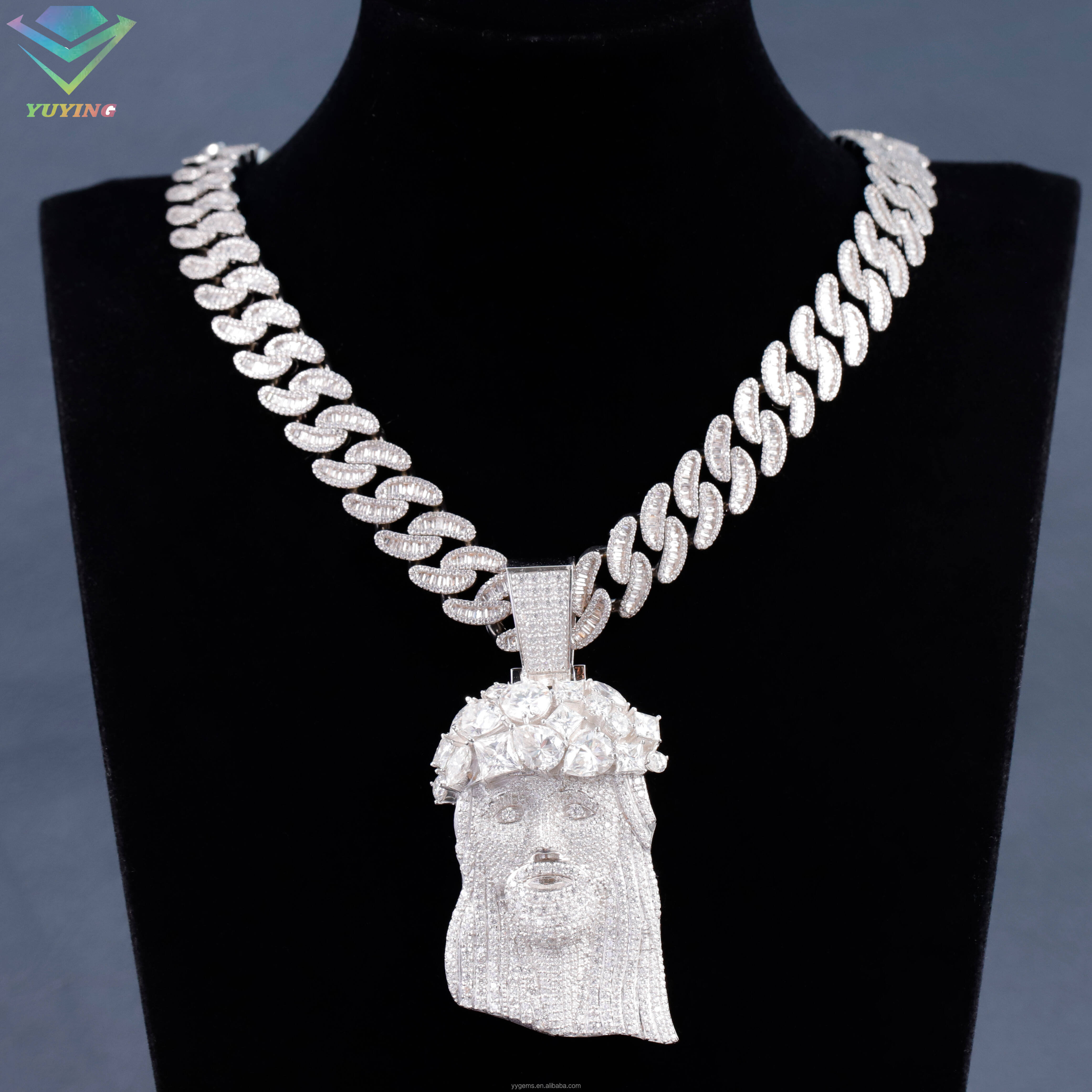 Hip Hop Jewelry Iced Out Men Jesus Pendant High Quality 18k Gold Plated 925 Sterling Silver VVS Moissanite Diamond Jesus Pendant