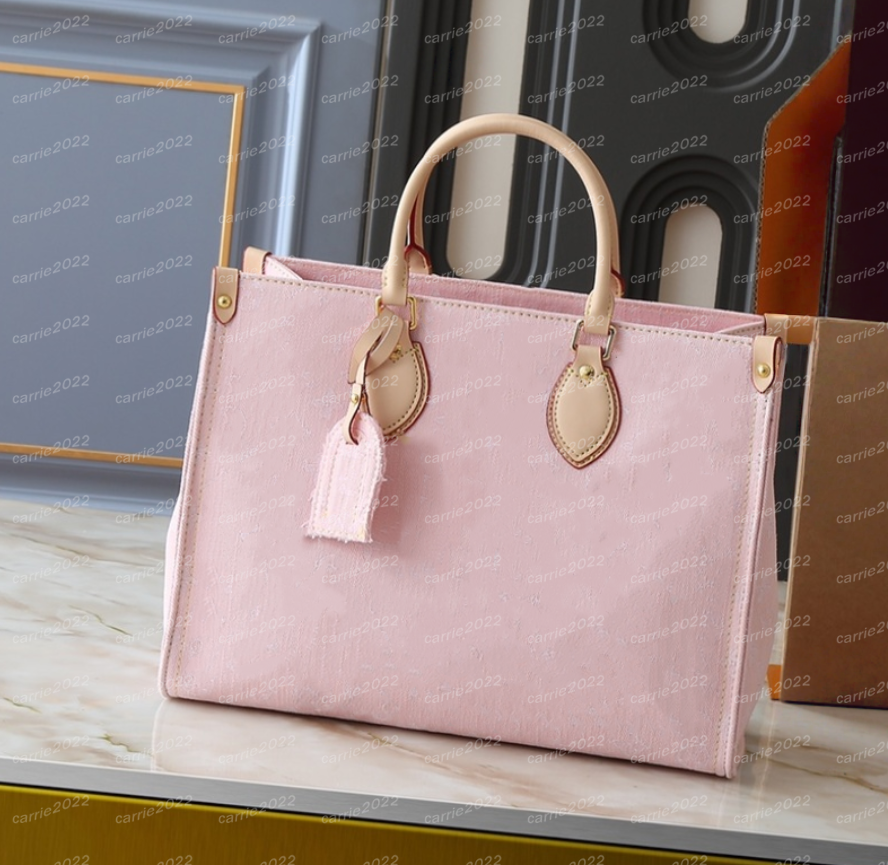 Denim Pink Top Craft Designer Shoulder Bag Denim Totes Bag Real Leather Crossbody Bag Poc Underarm Bag Women Men Handbags Sling Bag Makeup Bag 25x19