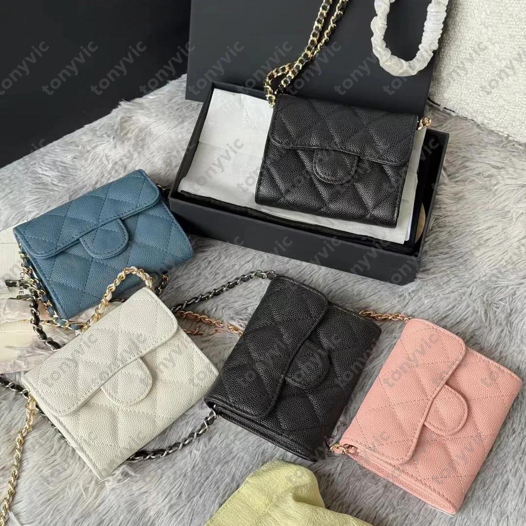 10A Highest Quality Designer Wallet Coin Purses Chain Shoulder Bag Womens Crossbody Purse Card Holders Designer Card Holder Wallets Caviar Pouch