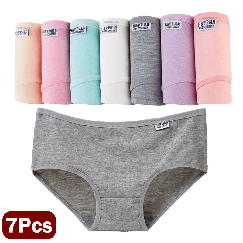 7Pcs/Lot Plus Size Underwear Womens Panties Cotton Girl Brief Sexy Lingeries Shorts Underpant Solid Panty Female Intimate M4XL250826