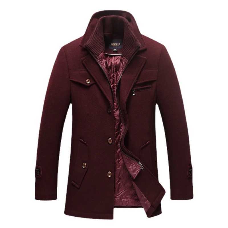 Men Cashmere Trench Coats Winter Jackets Overcoats Wool Blends High Quality New Winter Coats Men Business Casual Trench Coats 5XJ250827
