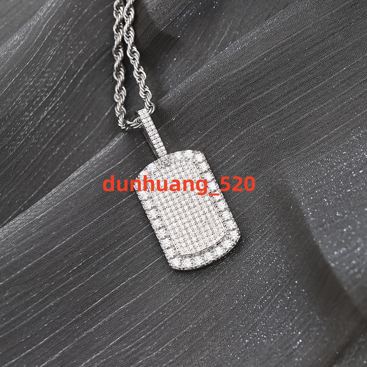 In Stock Wholesale VVS Moissanite Custom Diamond Shield Pendant Men 925 Silver Iced Out Moissanite Pendant for Necklace