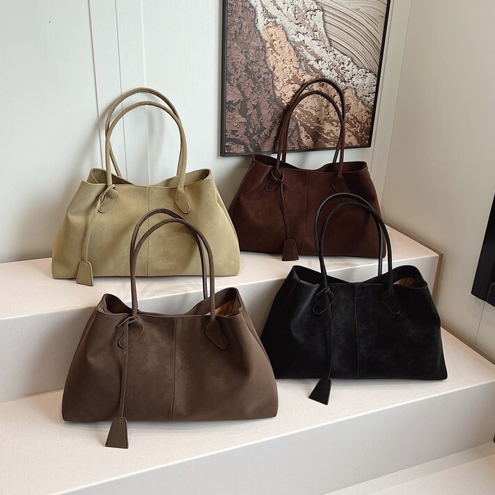 Top Brand High Quality New Style Free Delivery Designer Korean Style New Suede Tote Handbag Underarm Versatile Magnetic Buckle Shoulder New Free Del