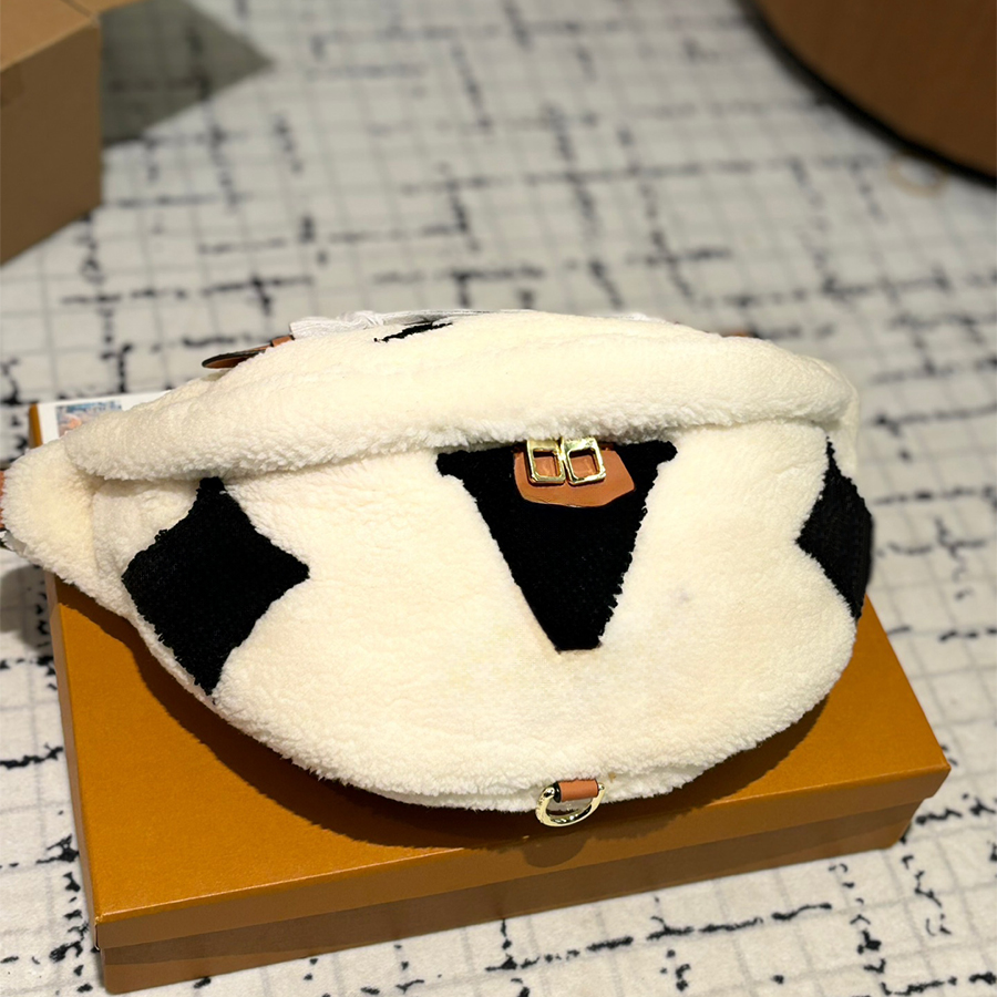 Sac de taille d'hiver à fourrure douce pour femmes ceinture de matériau en laine d'agneau pour le corps croisé sécurisé Perfection pour ajouter d