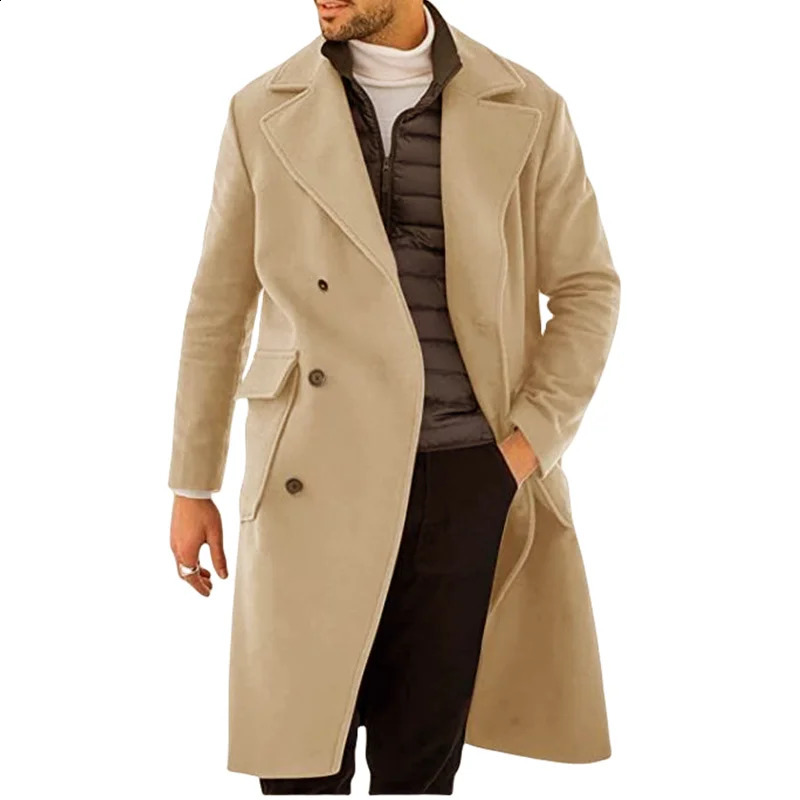 Streetwear Jackets Man Windbreaker Midlength Mens Jackets Lapel Mens Clothing For Winter Male Coat 250827