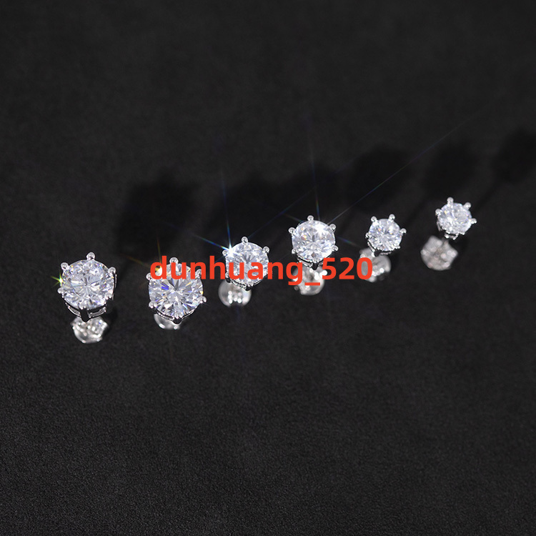 Yu Ying Gems 18K Gold Plated D Color Moissanite Earring S925 Solid Silver Fashion Stud Earring Jewelry Come with GRA Certificate