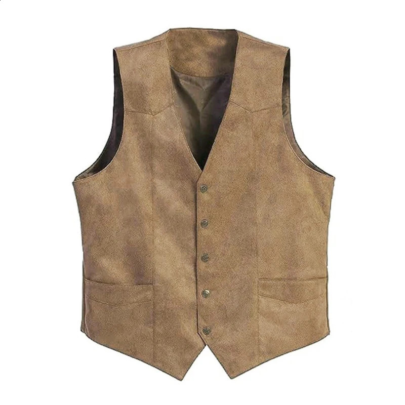 Mens VNeck Suit Vest Slim Fit Business Formal Dress Buttonup Single Breasted Waistcoat Vest250826