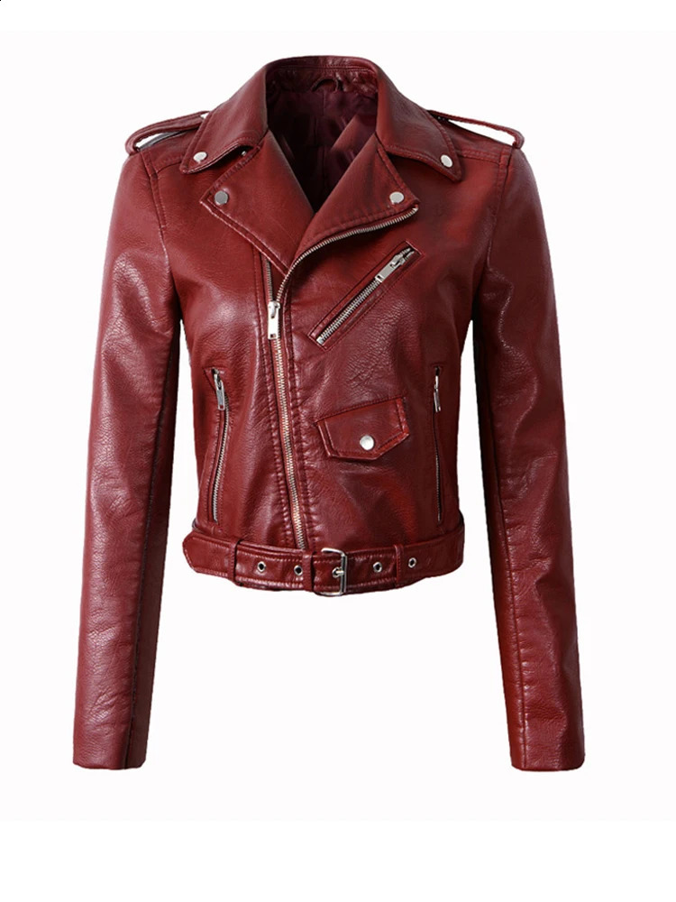 Fitaylor Women Faux PU Leather Jacket Casual Lady Lapel Zipper Female Motorcycle Coat 250827