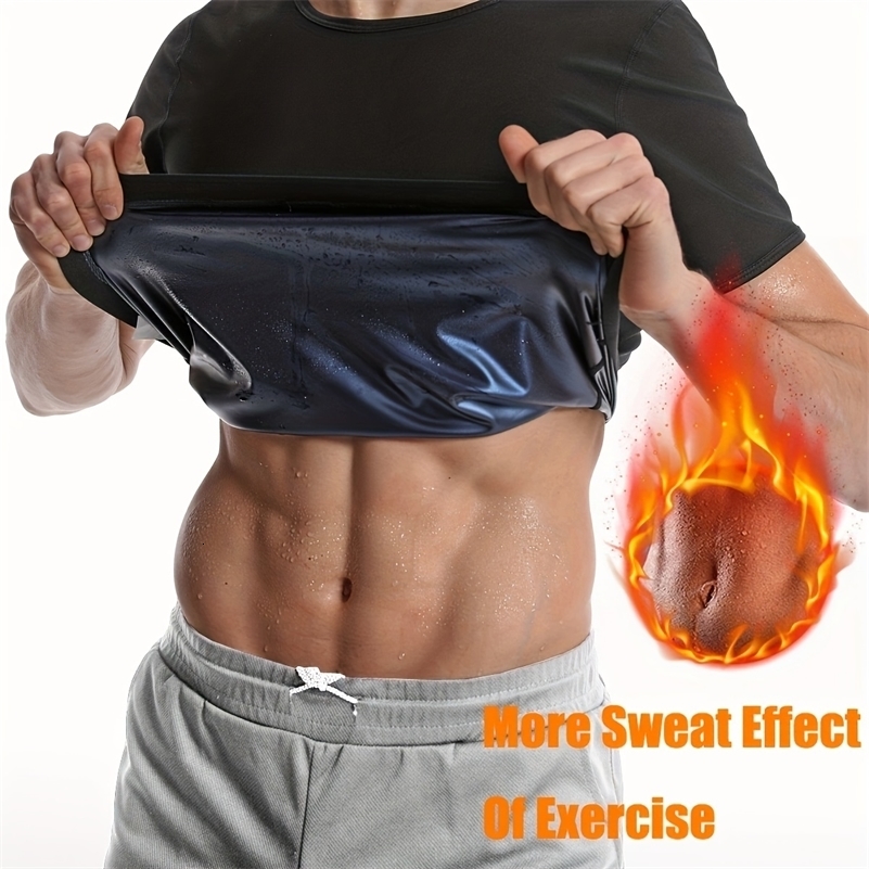 Mens Sauna Suit Shirt Heat Trapping Sweat Compression Vest Shapewear Top Gym Exercise Versatile Shaper Waist Trainer250827ww