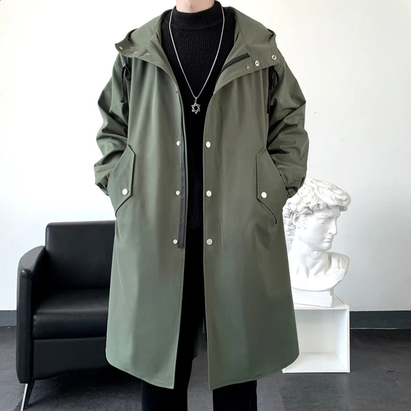 Mens Autumn Hooded Jacket Korean Streetwear Oversize Coats Korean Streetwear Fashion Male Clothing Hip Hop Loose Jackets 250911BJ